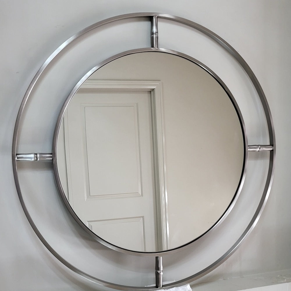 Circle Stainless Steel Hallway Mirror