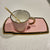 Golden Trim Modern Style Tea Cup, a Saucer and Gold Spoon in Pink