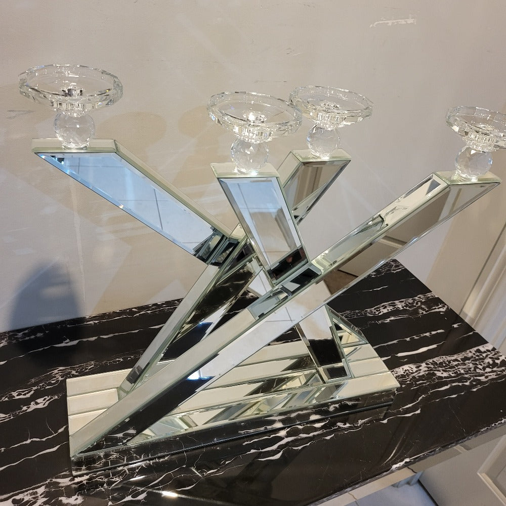 Luxury Modern Classy Sparkling Silver Candleholders / Candlesticks with decoration Candles in Silver Stainless Steel Frame , Set of 3 Stands