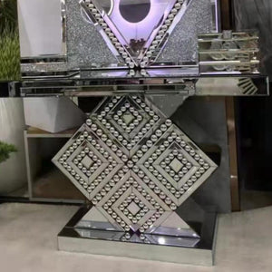 Diamond Crushed Glass Hallway Console Table only