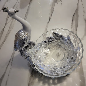 Luxurious and Elegant Design with Exquisite Craftmanship Silver Decorative Serving Fruit Bowl