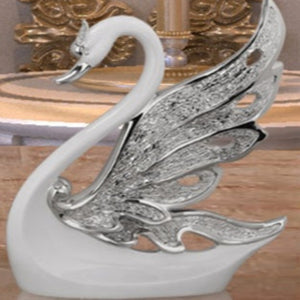 Classy Medium Modern Exquisite Resin Decorative White Swans