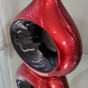 Modern Red Decor Stylish and modern Exquisite right-sized Ceramic Sculptures with a Black Hole Large