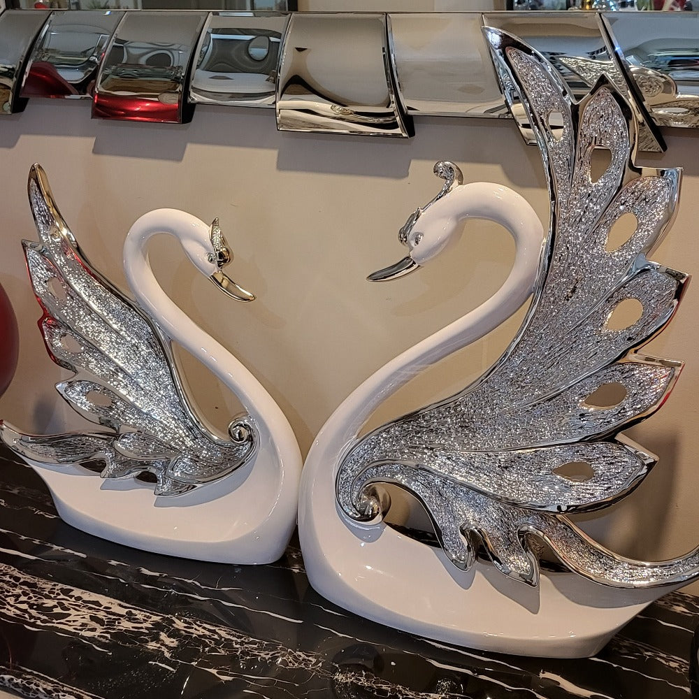 Modern Exquisite Resin Decorative White Swans RBM Classic Home Home Décor Item