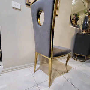 Gold Circle Velvet Dining Chair
