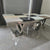 Luxurious LV Style 8 Seater Marble Dining Table With Silver Classy Black Velvet Stainless Steel Frame Chairs. Cheap Dining Table Furniture / The Online Home Buy Furniture