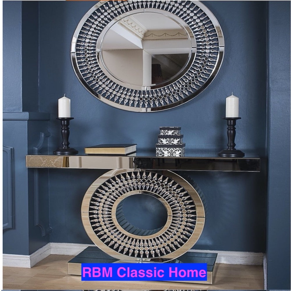 Mirrored Hallway Table and Mirror