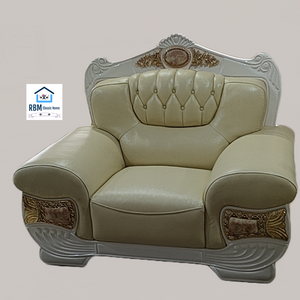 Modern Luxurious, comfortable and Stylish Sofas / Couches in Cream Traditional Genuine Leather Material