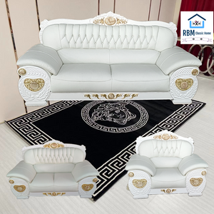 Sofa set white leather deals