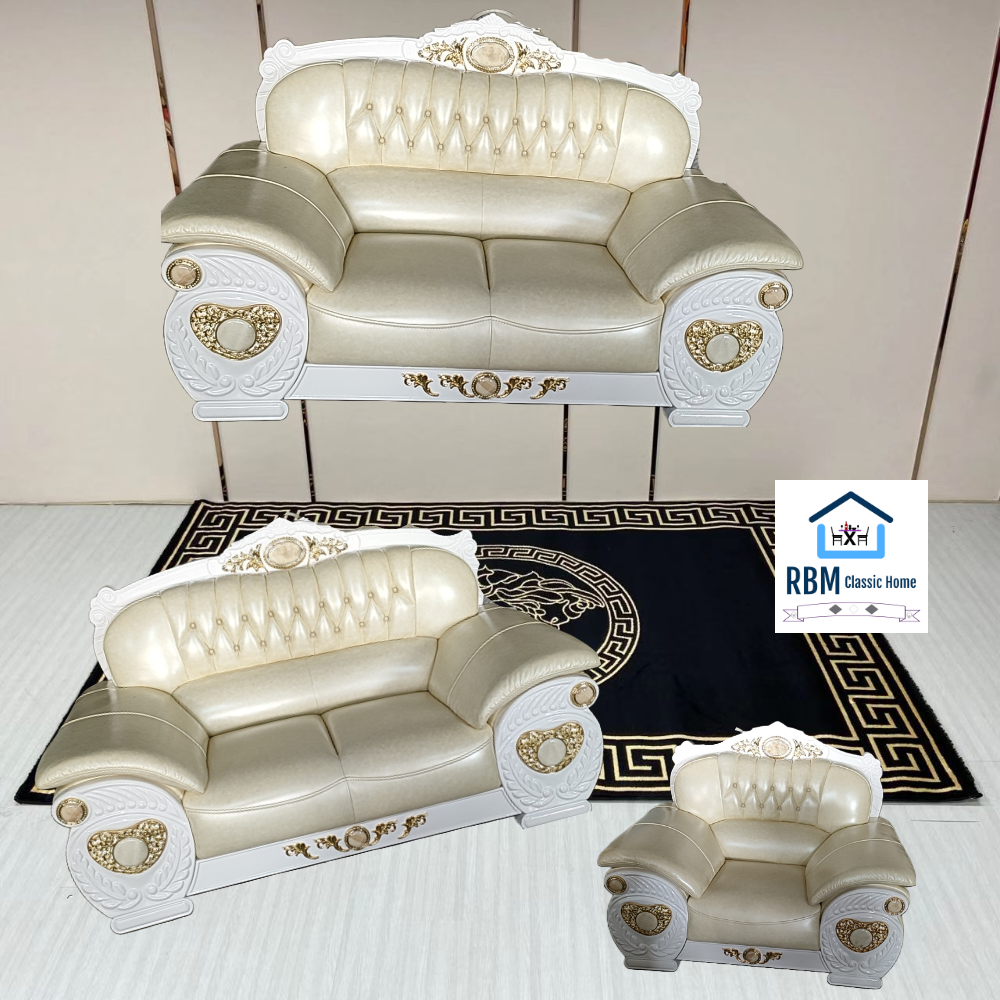 Luxurious, comfortable and Stylish Sofas / Couches in Cream Genuine Leather  Material