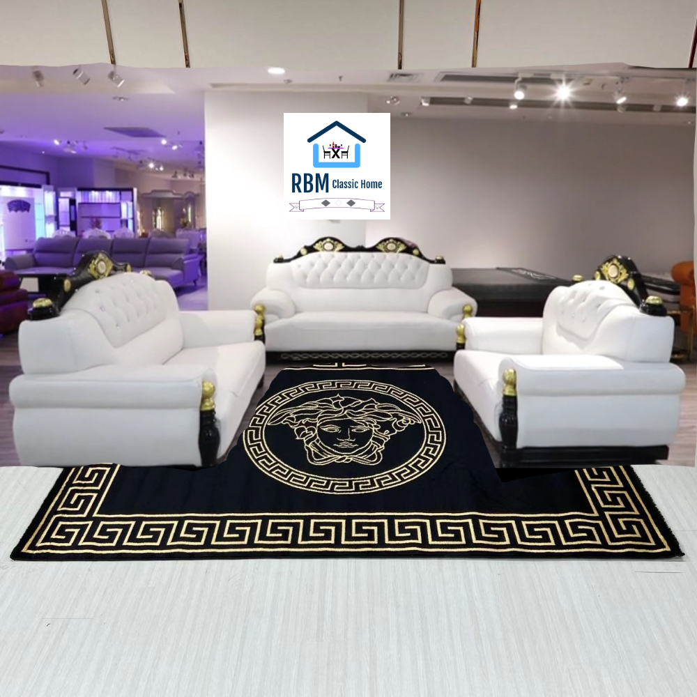 Modern Luxurious, Comfortable and Stylish Sofas / Couches in Black and White Microfibre Leather Material