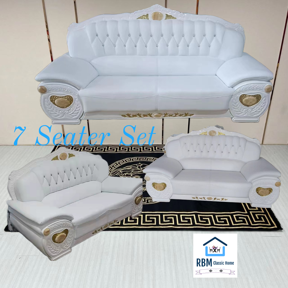 Avril White Leather Sofa Set Rbm 1