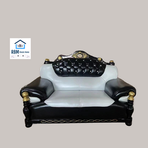 Modern Luxurious, Comfortable and Stylish Sofas / Couches in White and Black Microfibre Leather Material