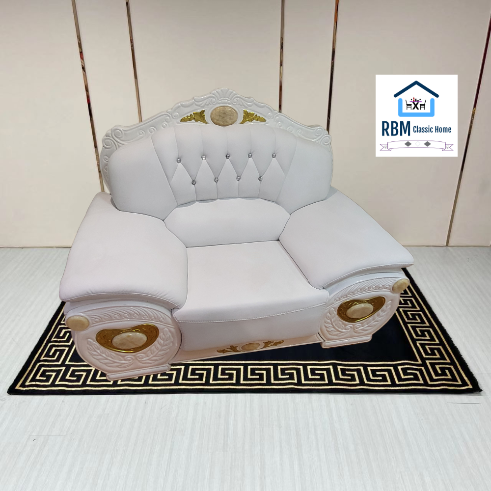 Elegant, Comfortable and Stylish set in Microfibre White Leather Material