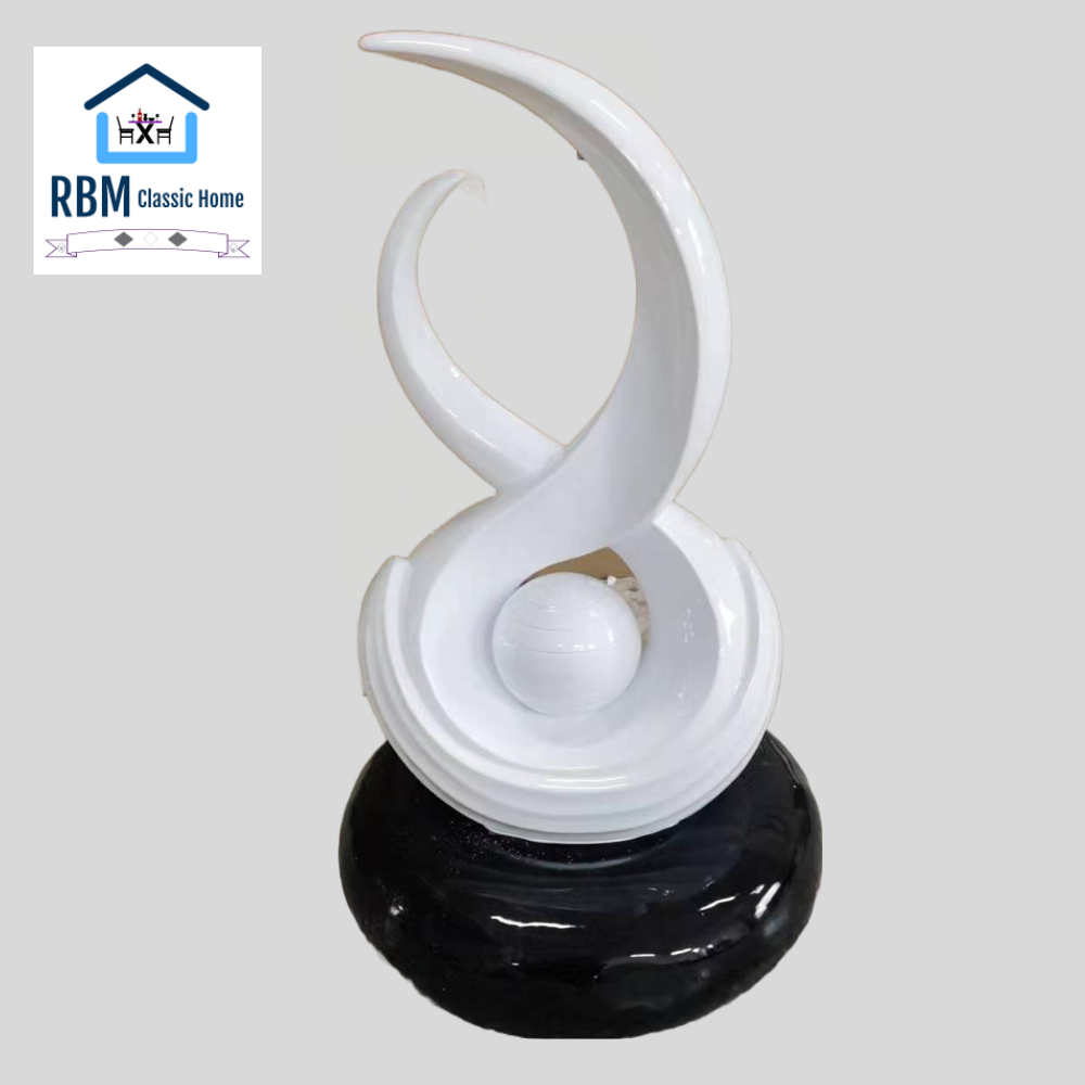 Stylish and Modern Red Ceramic Sculptures in White