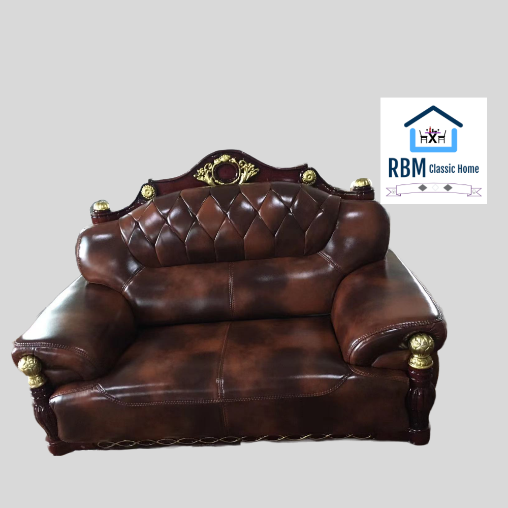 RBM Classic Home Online Store with Quality Mirrored and Marble Furniture. Modern Luxurious, comfortable and Stylish Sofas / Couches in Brown Microfibre Leather Material.