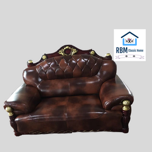 RBM Classic Home Online Store with Quality Mirrored and Marble Furniture. Modern Luxurious, comfortable and Stylish Sofas / Couches in Brown Microfibre Leather Material.