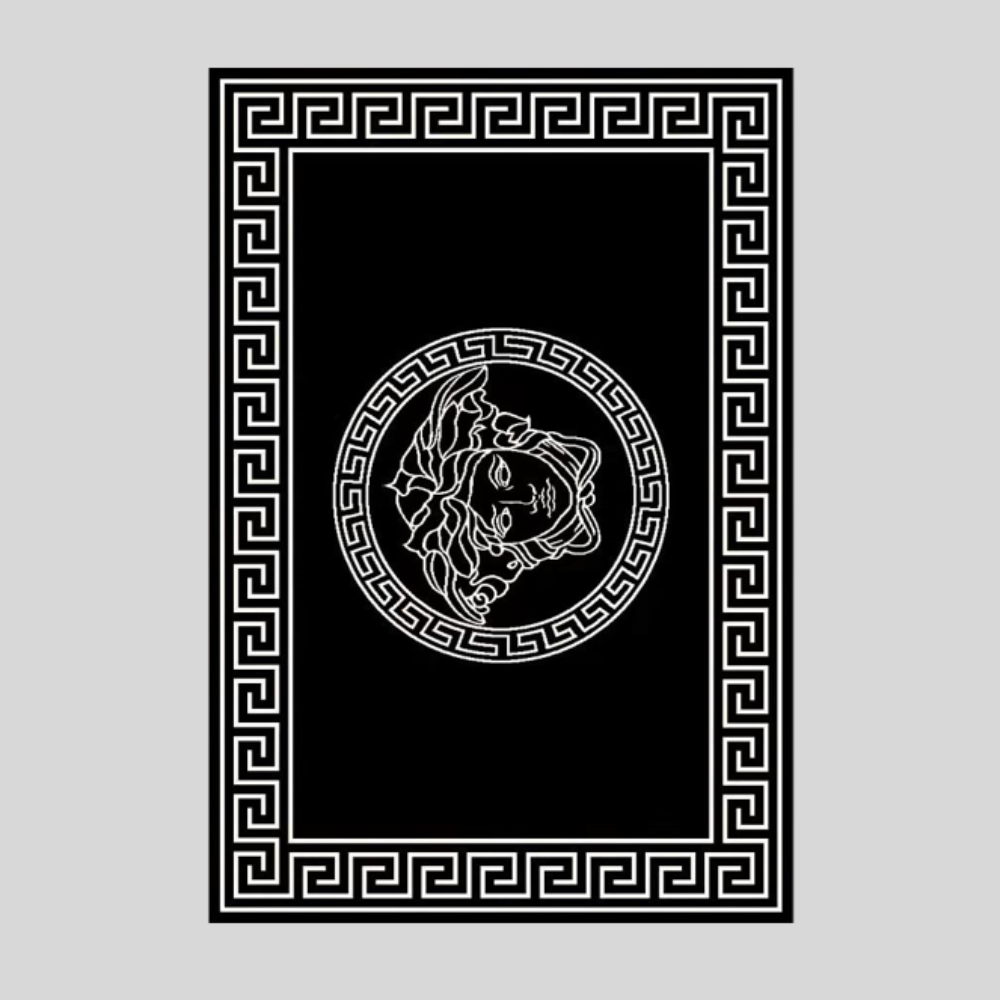 Modern, Luxury and Classy Comfortable Cream Carpet with Versace  logo