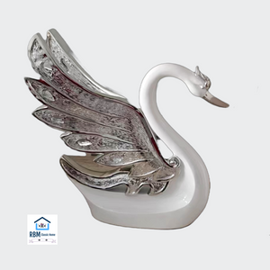 RBM Classic Home Modern Exquisite Resin Decorative White Swans For Your Home Decorations To Your Preference. The Cute Swans Come in Silver and Gold Wings