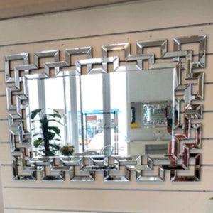 Elegant Mirrored Hallway Console Wall Mirror in Silver