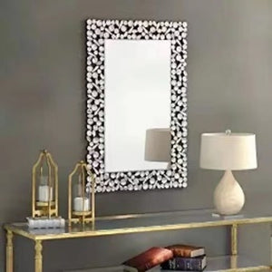 Hallway Mirrored Glass Wall Mirror in Silver