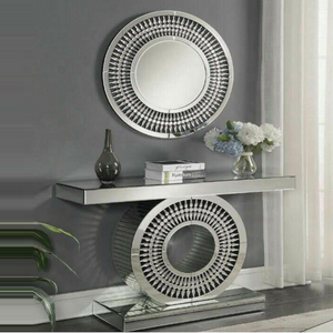 Glass Mirrored Console Table and Mirror