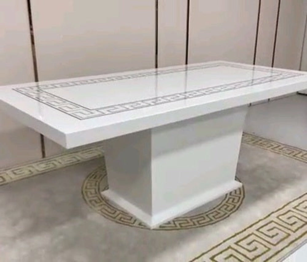 White Classy Modern Dining Table in White