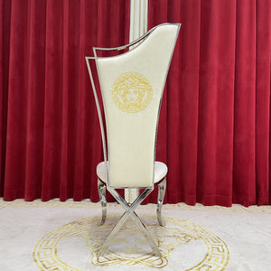 Cream Velvet Dining Chairs with stainless steel frame