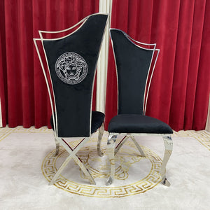 Black Velvet Dining Chairs with stainless steel frame