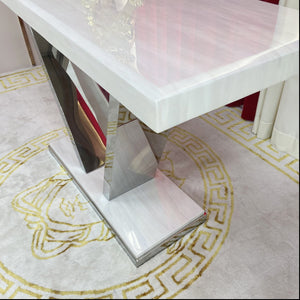 Marble Console table with stainless steel frame