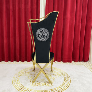 Black Velvet Dining Chairs with gold stainless steel frame