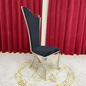 Black Velvet Dining Chairs with stainless steel frame