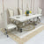 Rectangular Marble Dining Table with Silver Stainless Steel frame