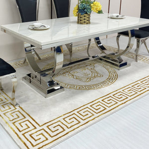 Marble Dining Table with Stainless Steel