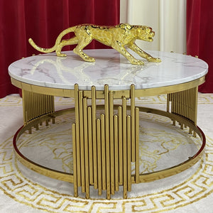 Marble Coffee Table with stainless Steel frame