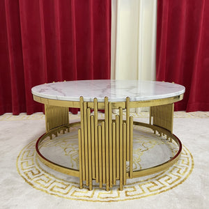 Marble Coffee Table with stainless Steel frame