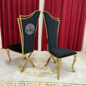 Black Velvet Dining Chairs with stainless steel frame