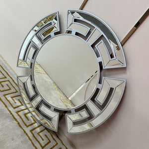 Stainless Steel Hallway Console Wall Mirror in Silver