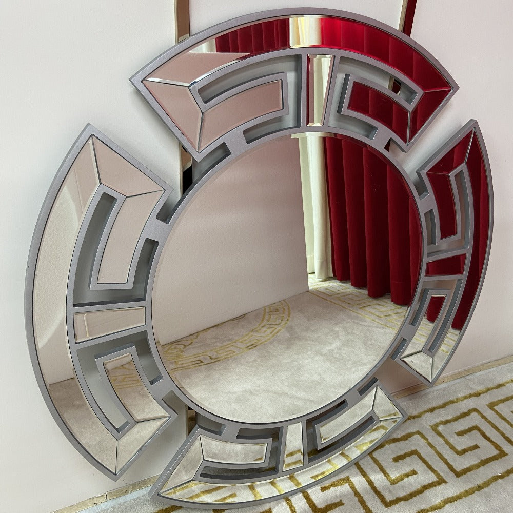 Modern Classic Mirrored Glass Silver  Hallway Wall Mirror