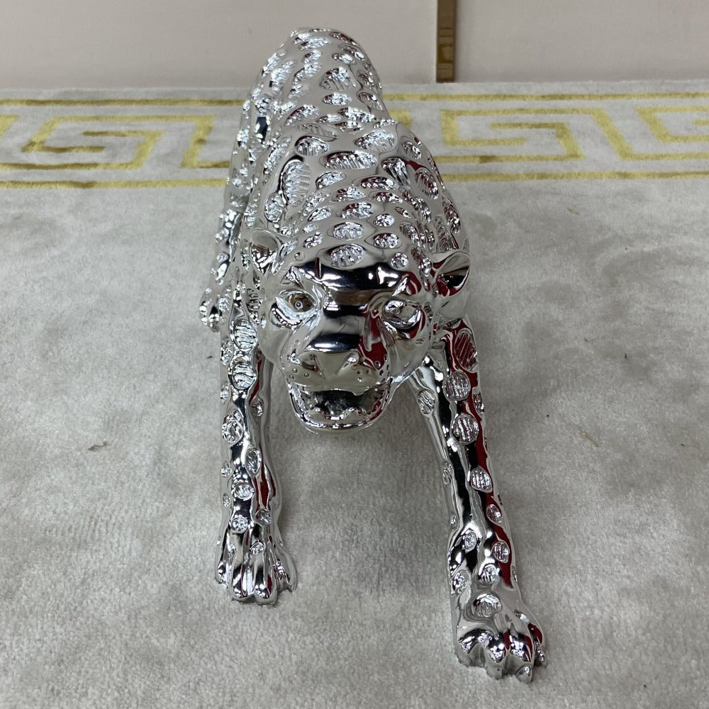 Classy Silver Decorative Tigers in Stainless Steel frames