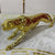 Decorative tiger in gold stainless steel frame