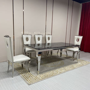 Marble Dining Table with Stainless Steel frame