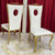 Gold Stainless Steel Framed Dining Chairs with White Leather