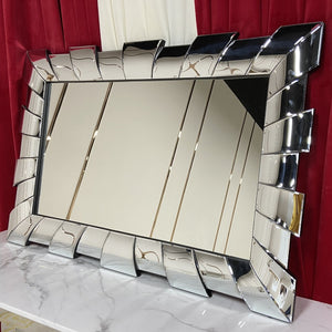 Hallway Mirrored Glass Wall Mounted Mirror in Silver