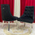 Black Velvet Cushioned and Comfortable Dining Room Chairs in Silver Stainless Steel Frame