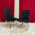 Luxurious and Stylish Elegant Marble Dining table with Silver Modern Black Velvet Dining Room Chairs in Stainless Steel Frame