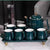 Classic and Traditional Ceramic Tea sets In Green and Gold Colours