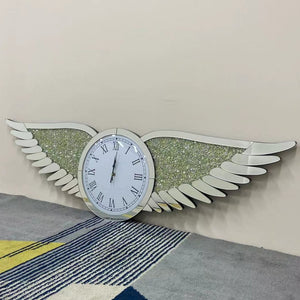 Modern Classy Silent Glass Mirrored Wall Clock in Silver