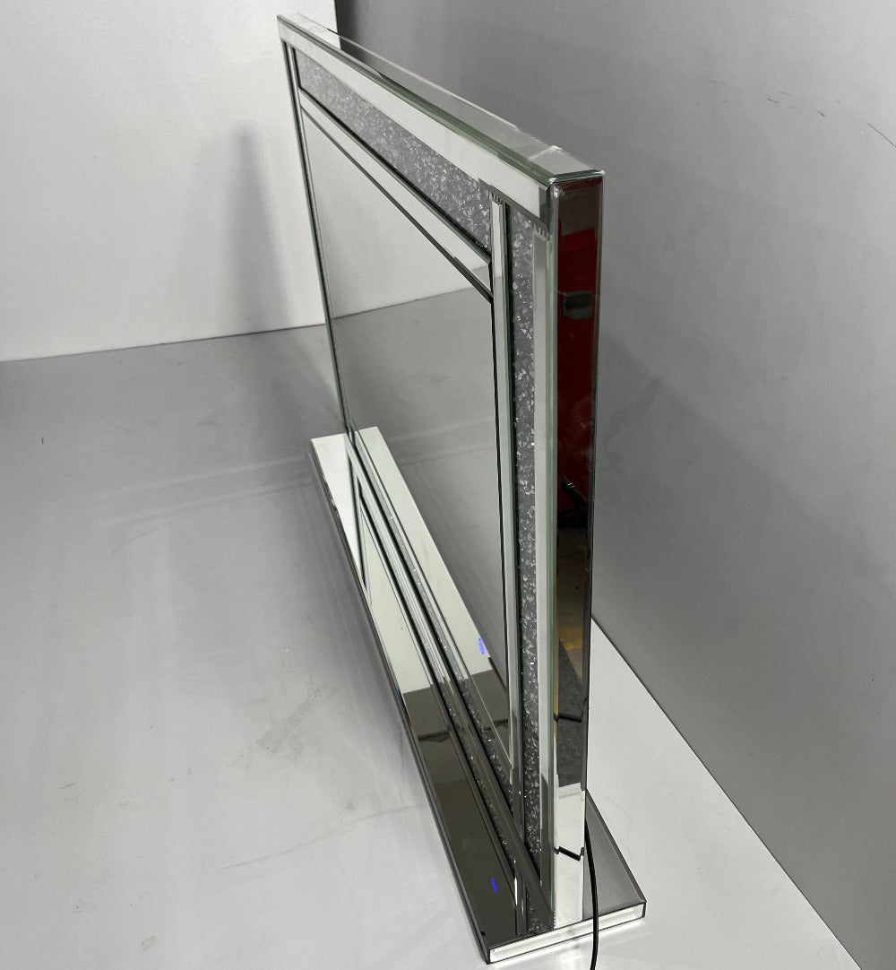 Classy Dressing Mirror With Led Lights and Diamond Crushed Glass
