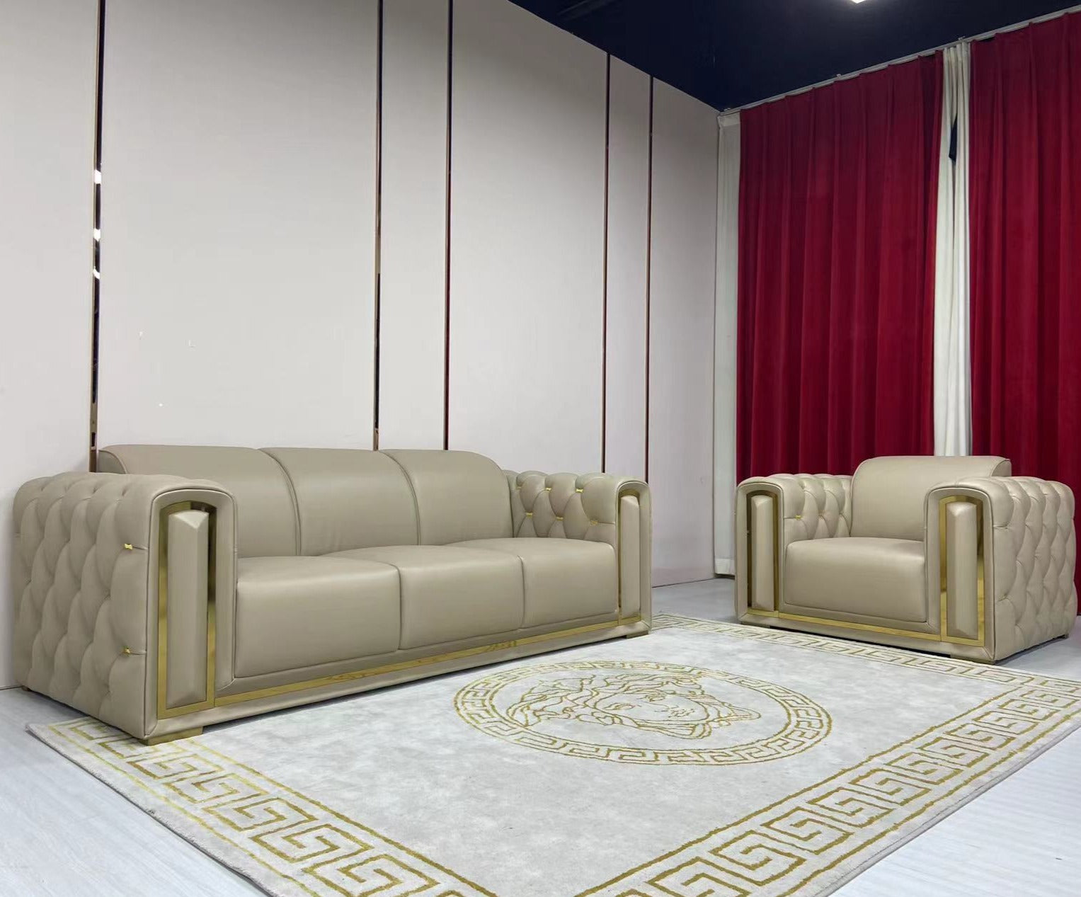 2 Seater Luxury, Stylish and Comfortable Sofas In Microfibre and Genuine Leather Material